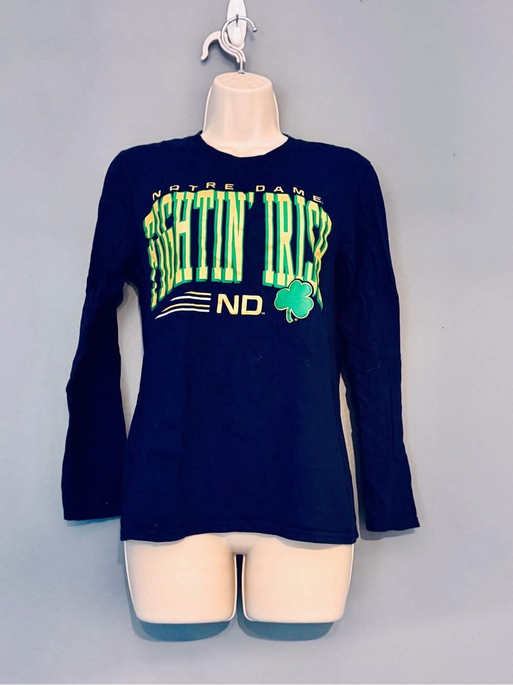 Notre Dame Fightin' Irish Long Sleeve Tee - Navy/Green